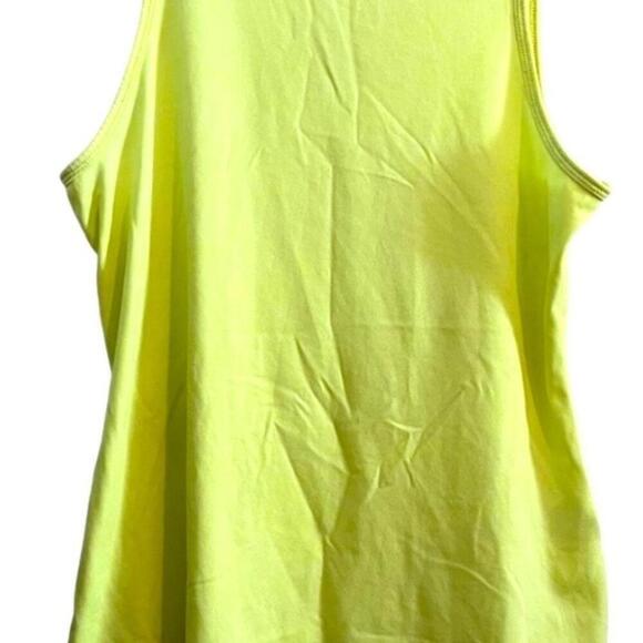 Ideology Women's Neon Yellow Dry-Fit Workout Tank Top with Keyhole-Back - Picture 5 of 7